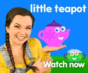 I'm a little teapot title for Kiki's Music Time music video for toddlers on KneeBouncers