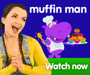 the muffin man title for Kiki's Music Time music video for toddlers on KneeBouncers