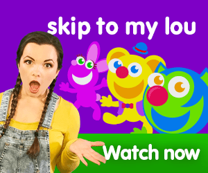 Skip to my lou title for Kiki's Music Time music video for toddlers on KneeBouncers﻿