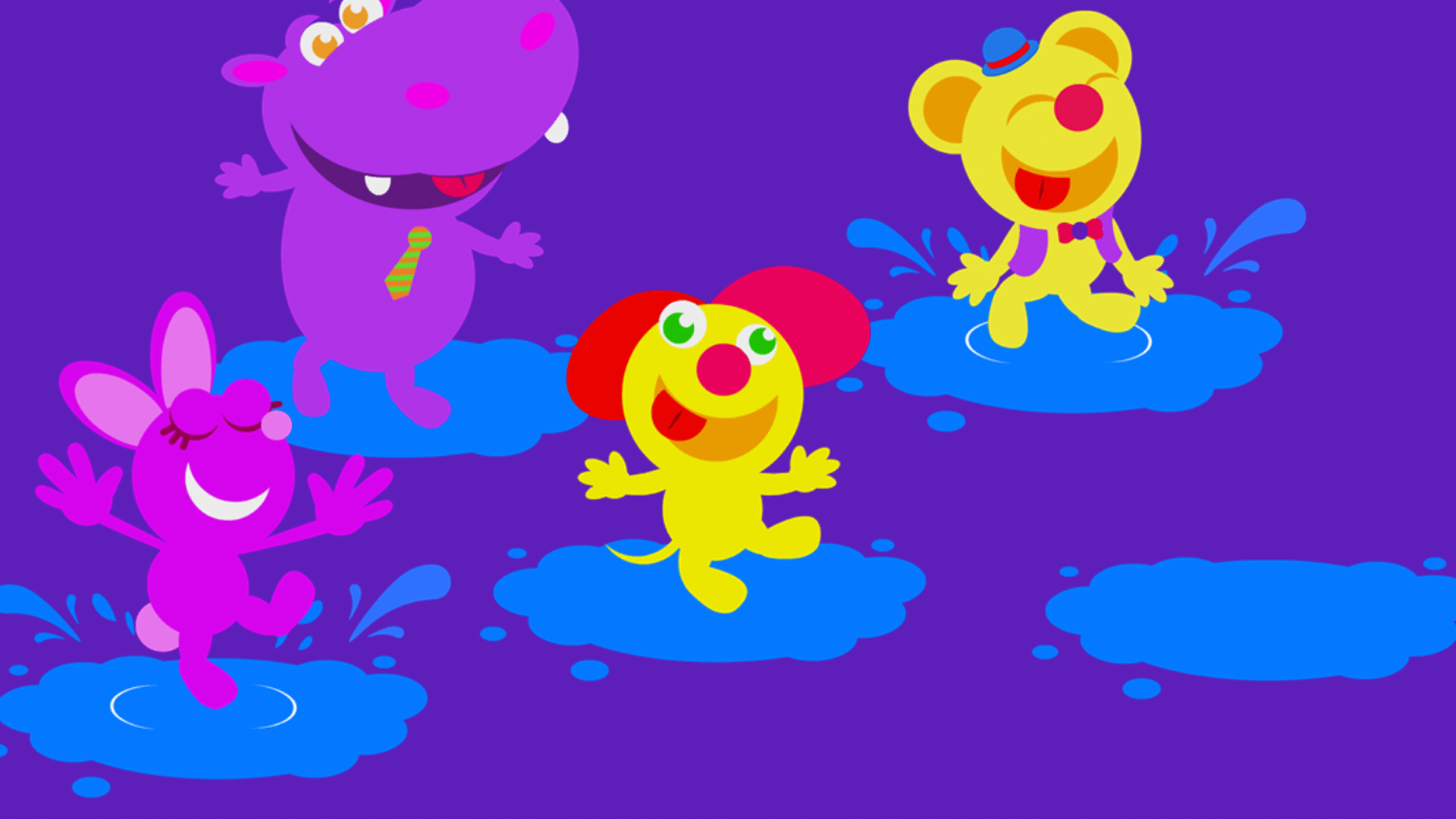 Splish Splash, game for baby, game for toddlers, splashing in a puddle