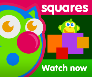 title of squares are everywhere episode of the kneebouncers show on babyfirsttv