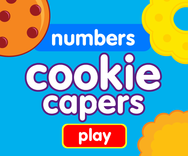 Preschool game, learn numbers, cookie game