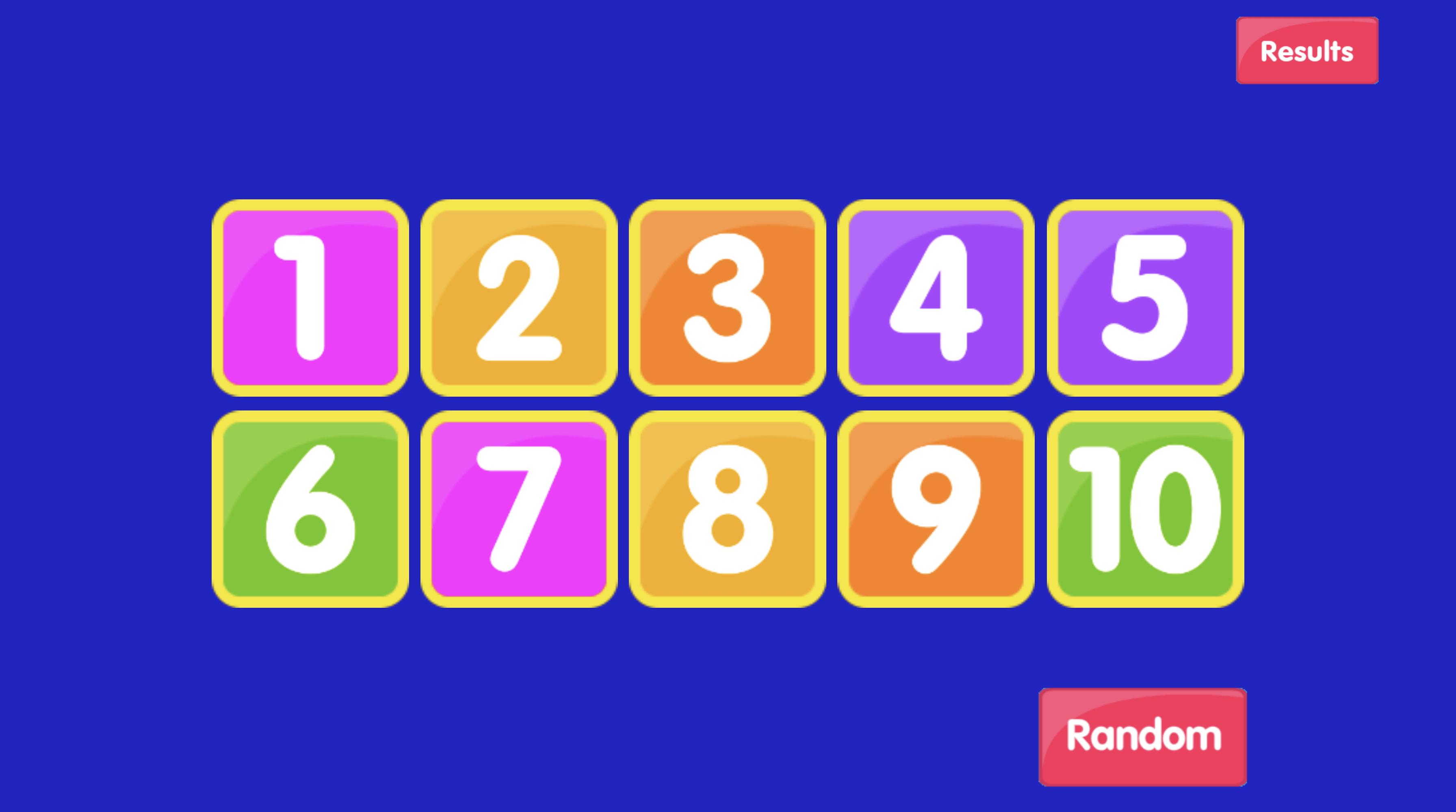 educational game, learn numbers, select numbers